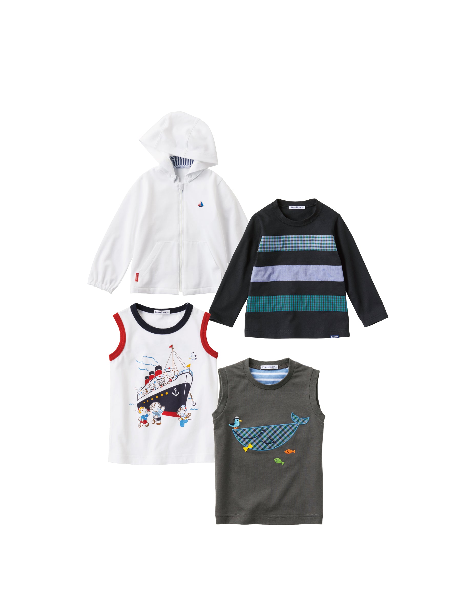 【SALE】使えるタンクトップと使える長袖Tシャツセット(110cm)【4点】