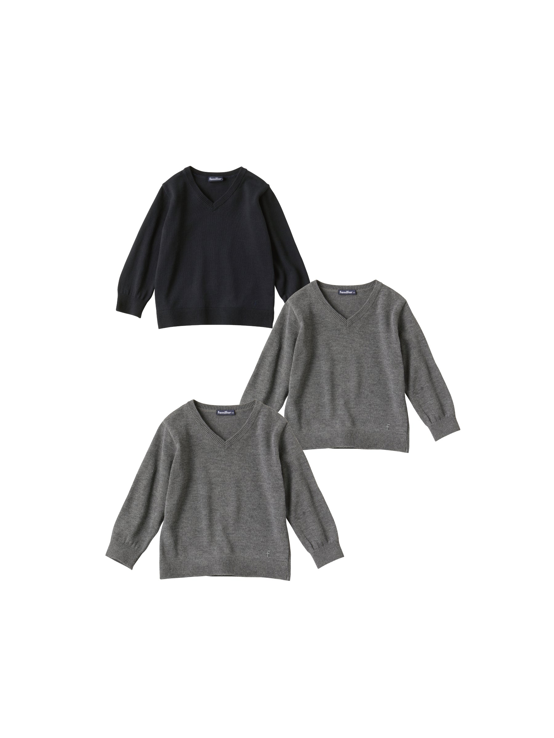 【SALE】3サイズ通園通学リンクVネックセーターセット(110cm・120cm・130cm)【3点】