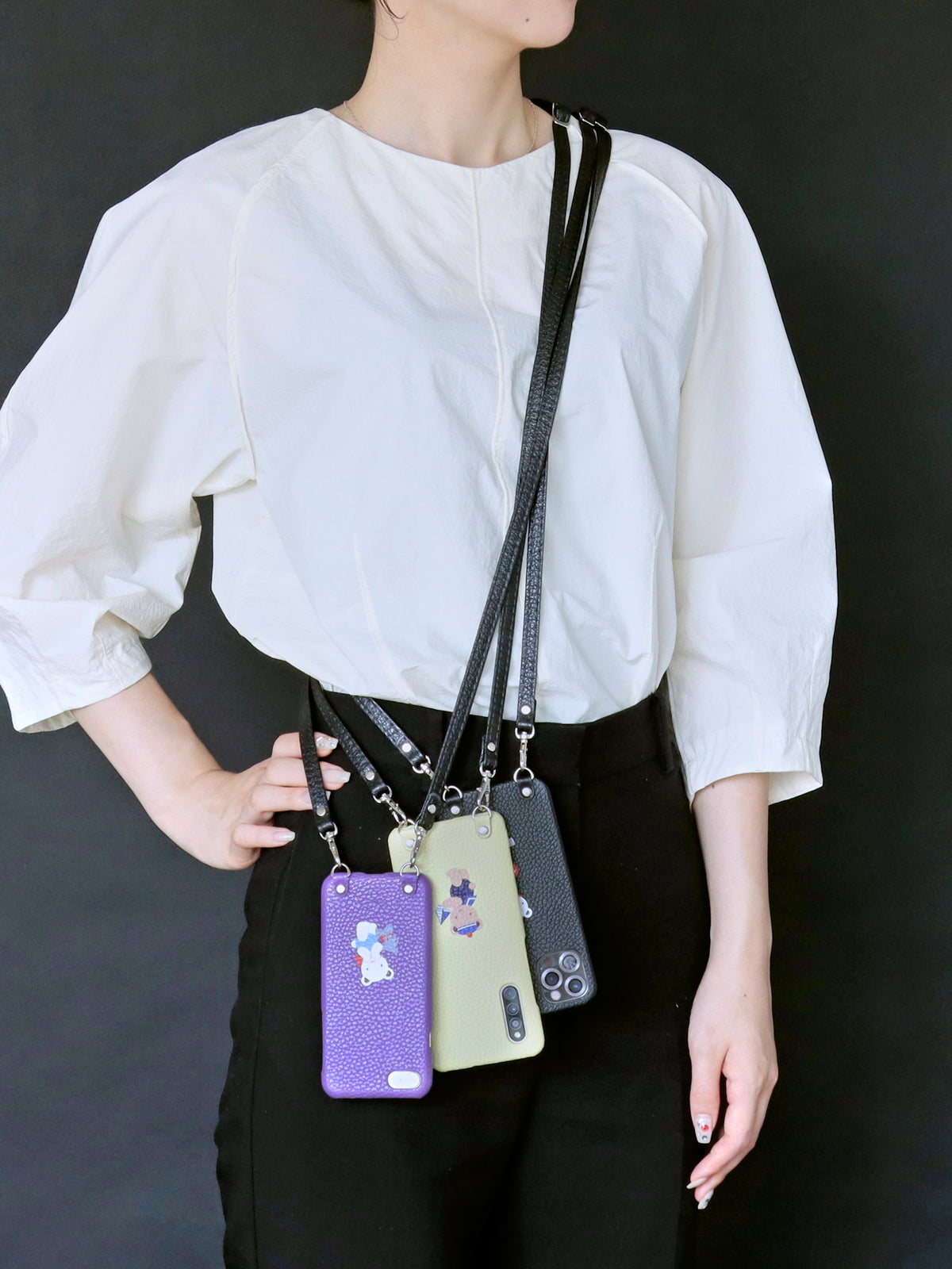 【受注販売】カスタマイズスマホケース(ショルダーストラップ付き・名入れ)(6月限定)