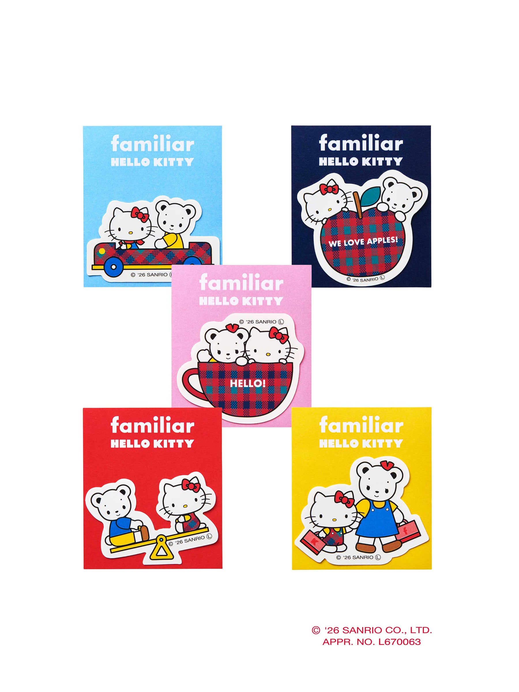 ステッカー〈ハローキティ × familiar〉