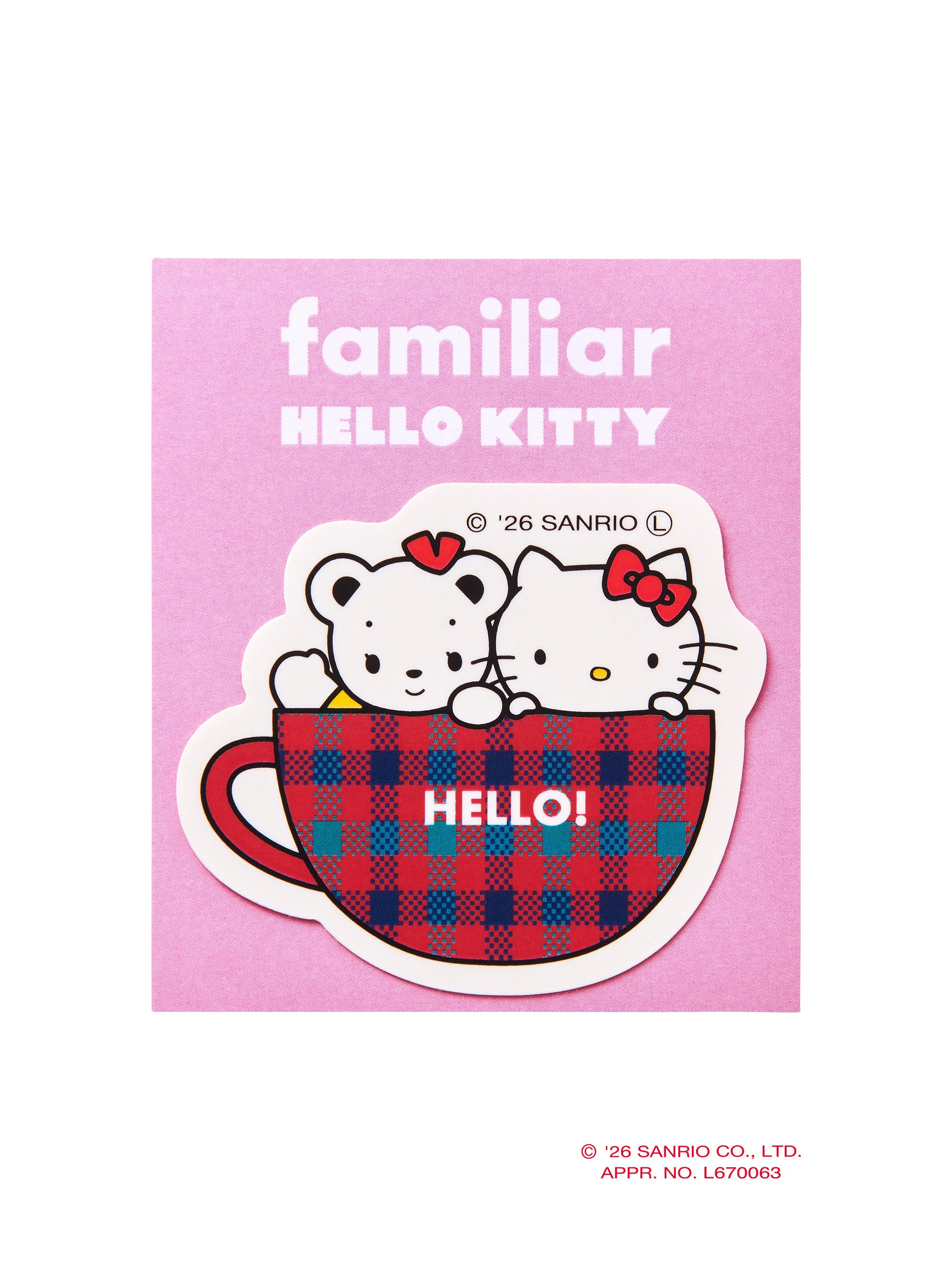 ステッカー〈ハローキティ × familiar〉