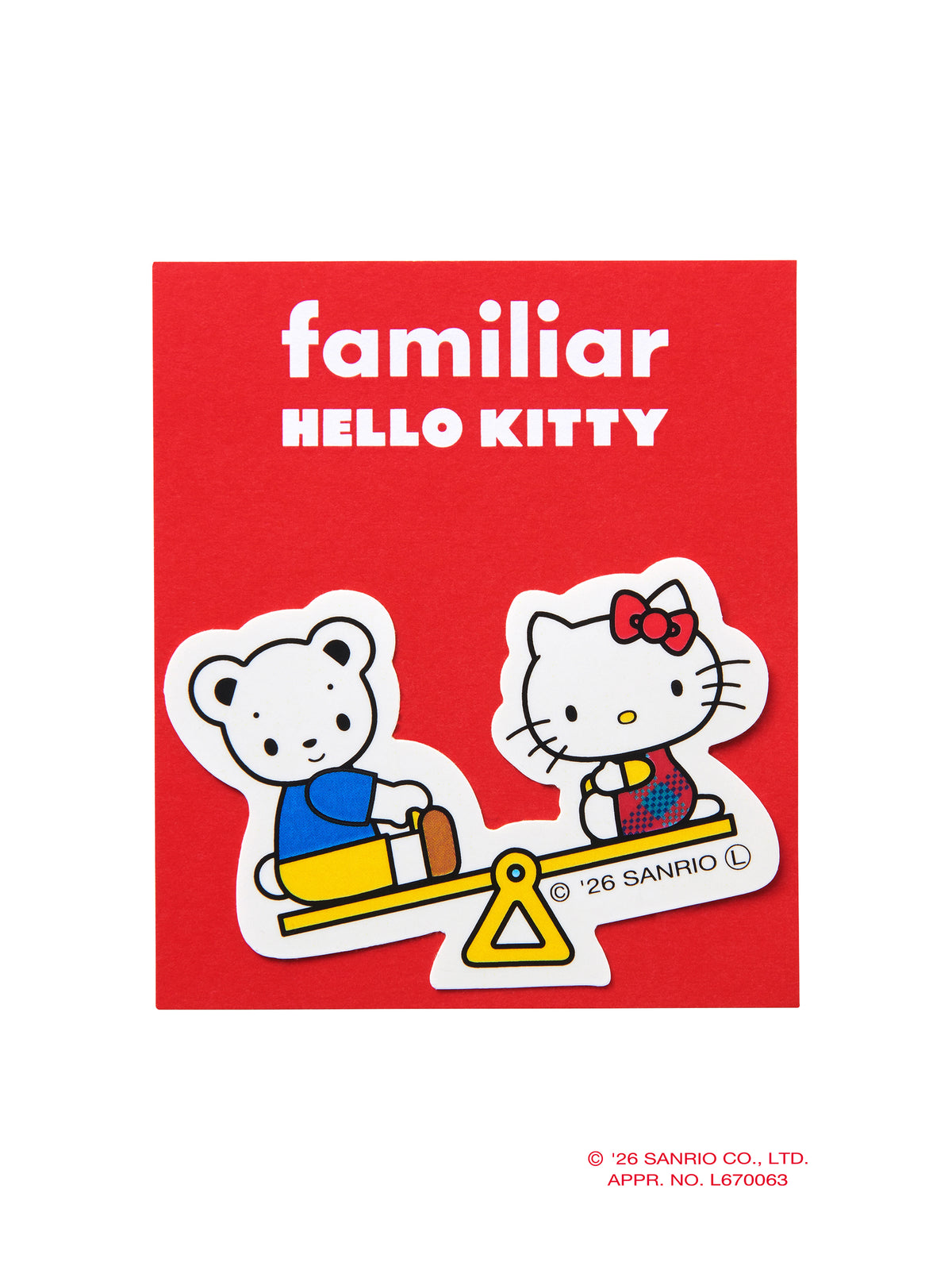 ステッカー〈ハローキティ × familiar〉