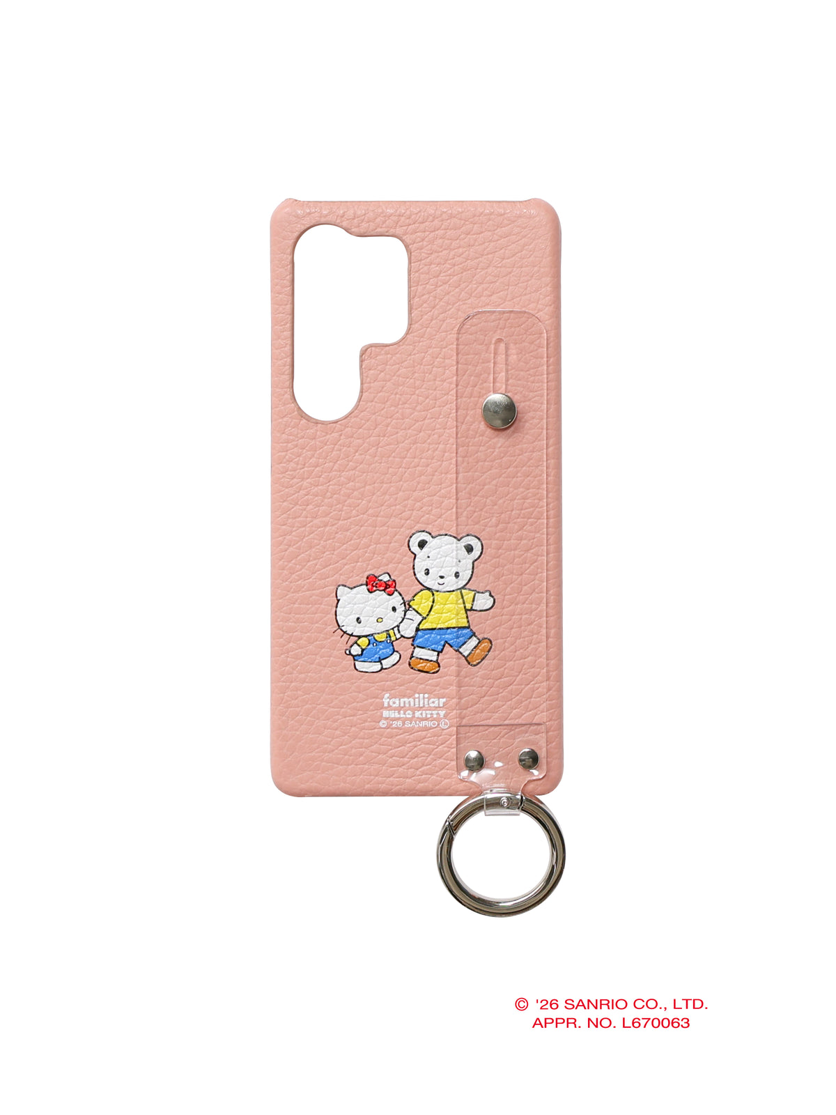 【受注販売】カスタマイズスマホケース(ハンドベルト付き)〈ハローキティ × familiar〉