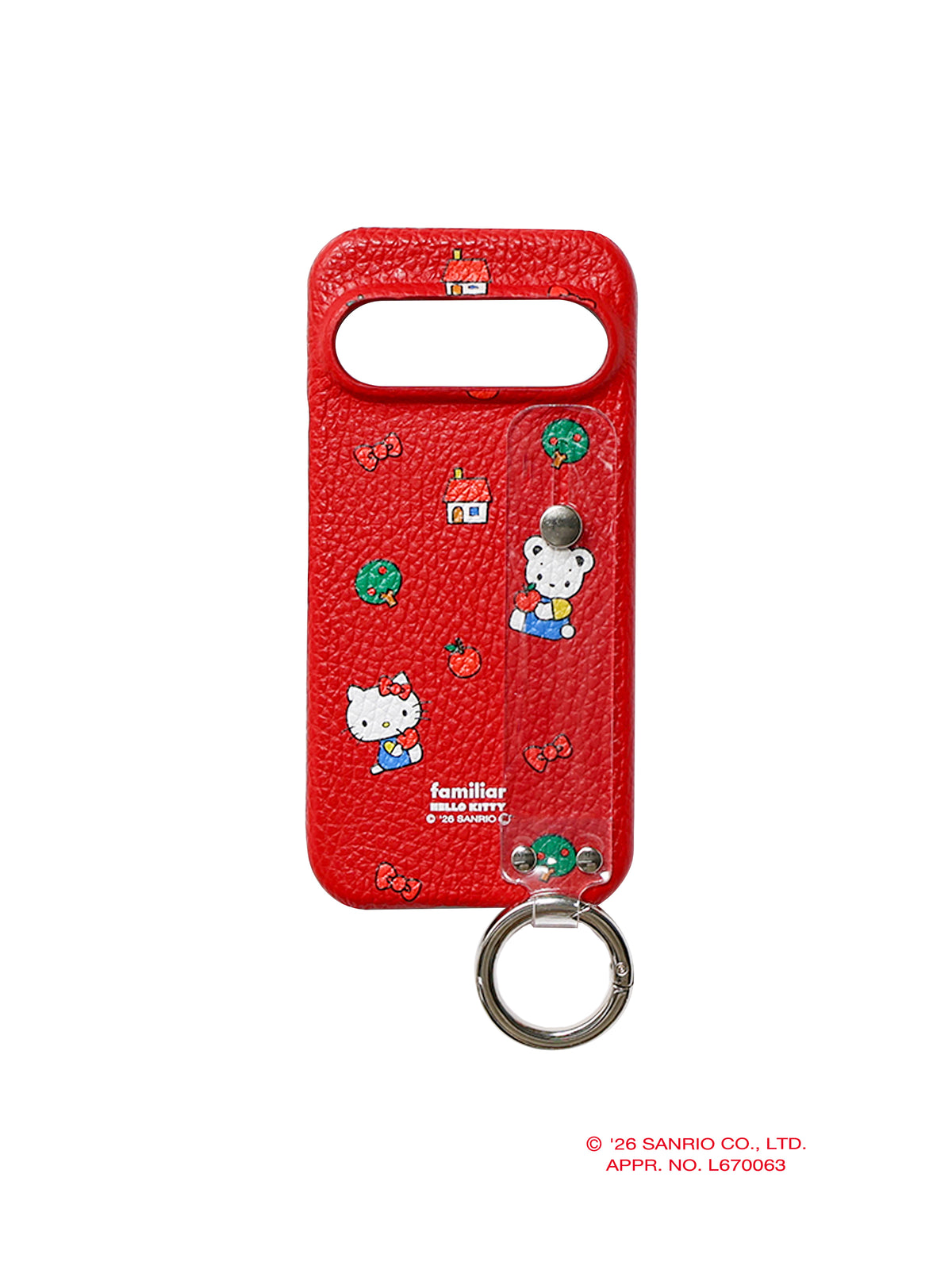 【受注販売】カスタマイズスマホケース(ハンドベルト付き)〈ハローキティ × familiar〉