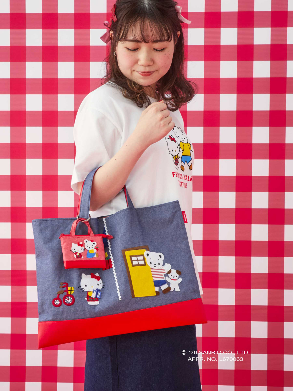 デニムバッグ〈ハローキティ × familiar〉