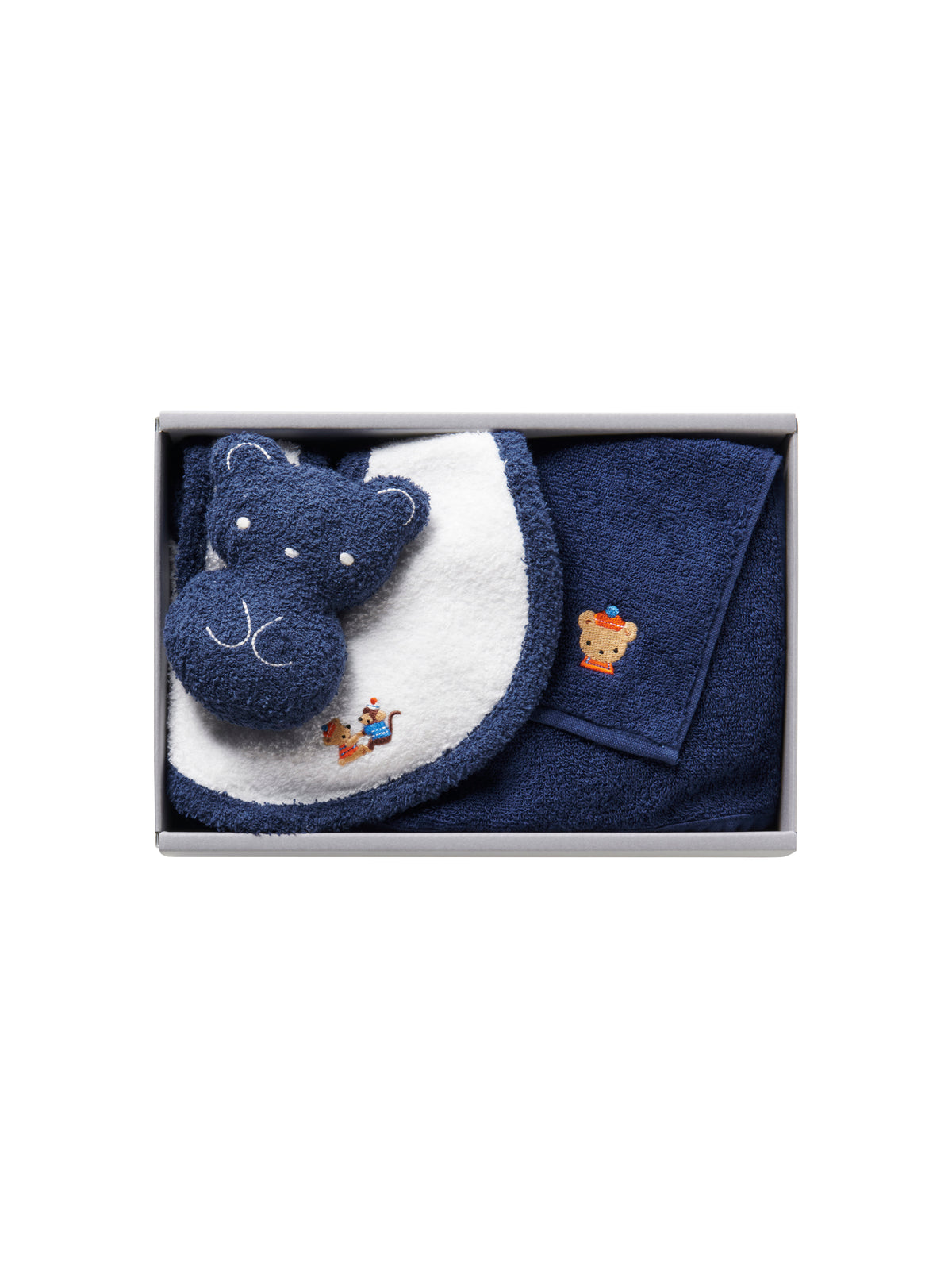 Set of bib, mascot and towel handkerchief