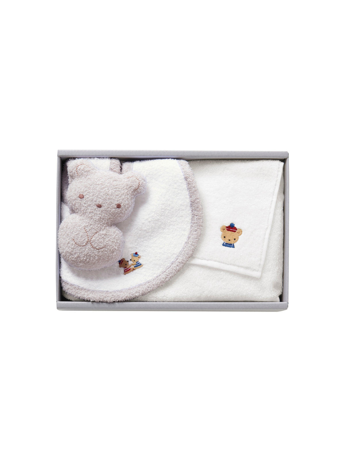 Set of bib, mascot and towel handkerchief