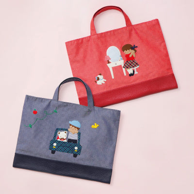 長く、大切に。 手刺しゅうのデニムバッグが本革にアップデート。