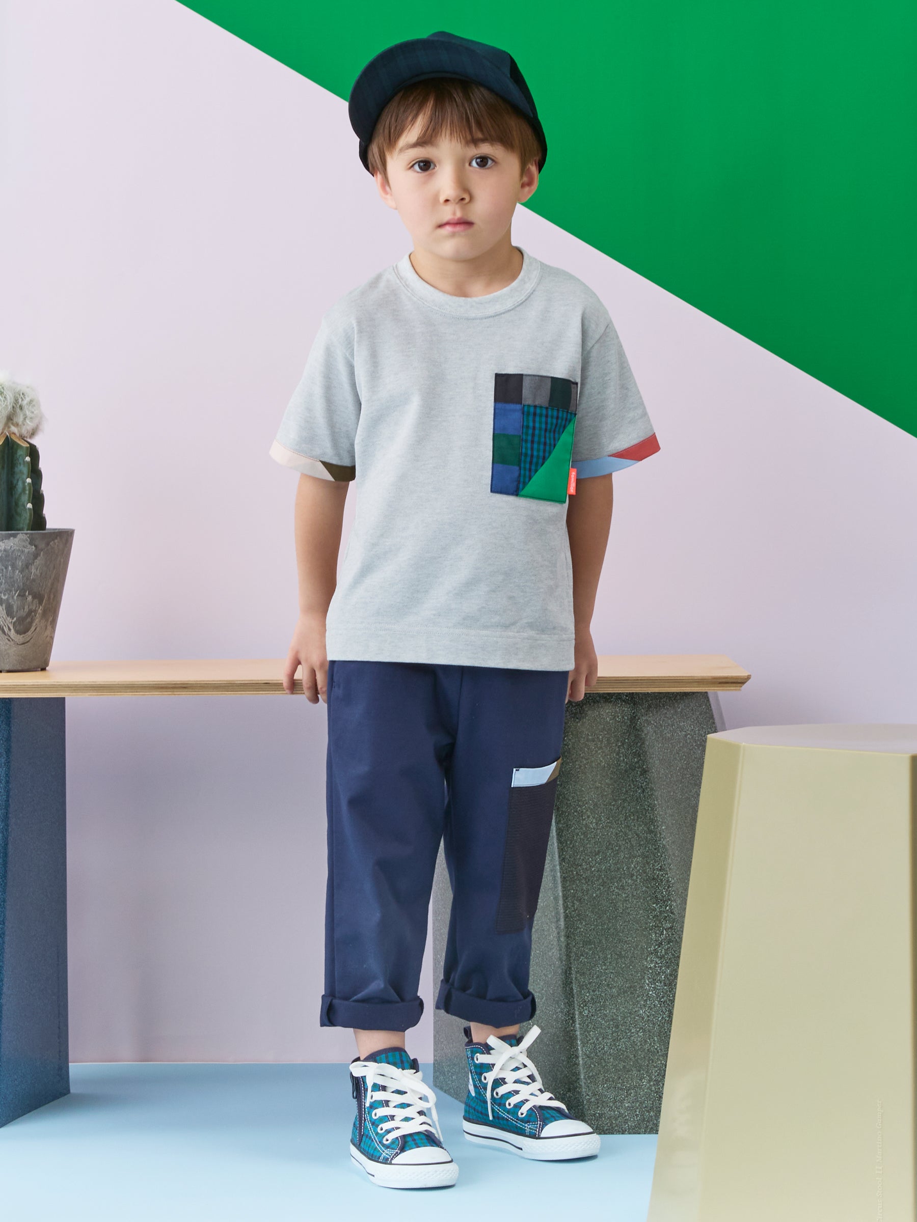 familiar ファミリア　パッチワーク Tシャツ & ハーフパンツ　120 Tシャツ | ファミリア公式サイト
