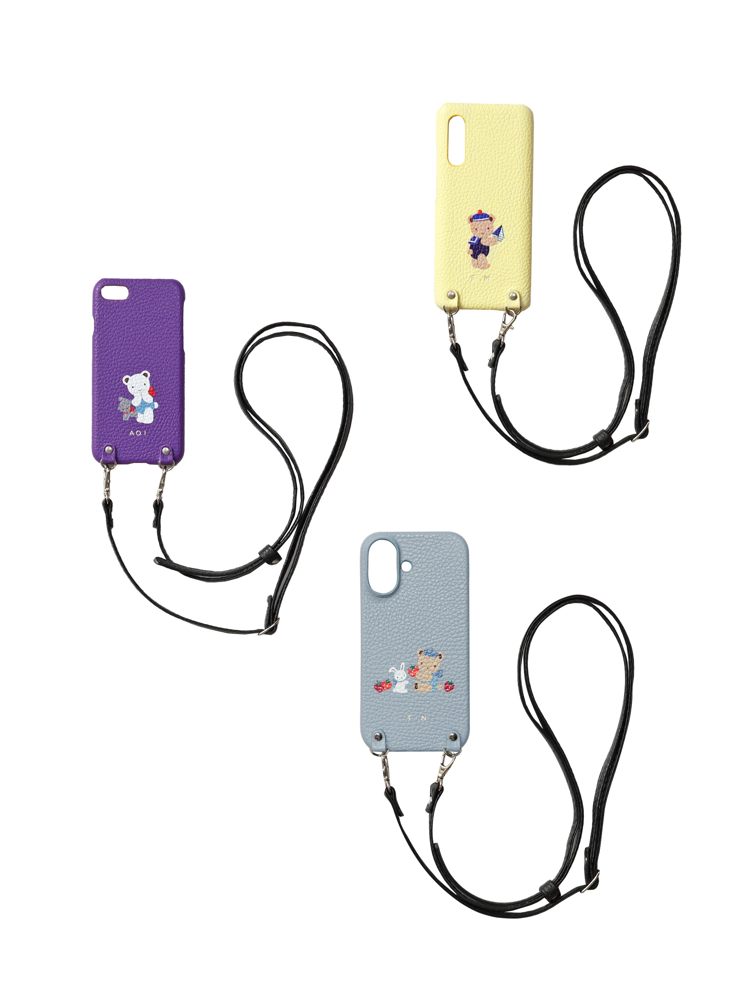 [Made-to-order] Customized Smartphone Case (with shoulder strap and name engraving) (February only)