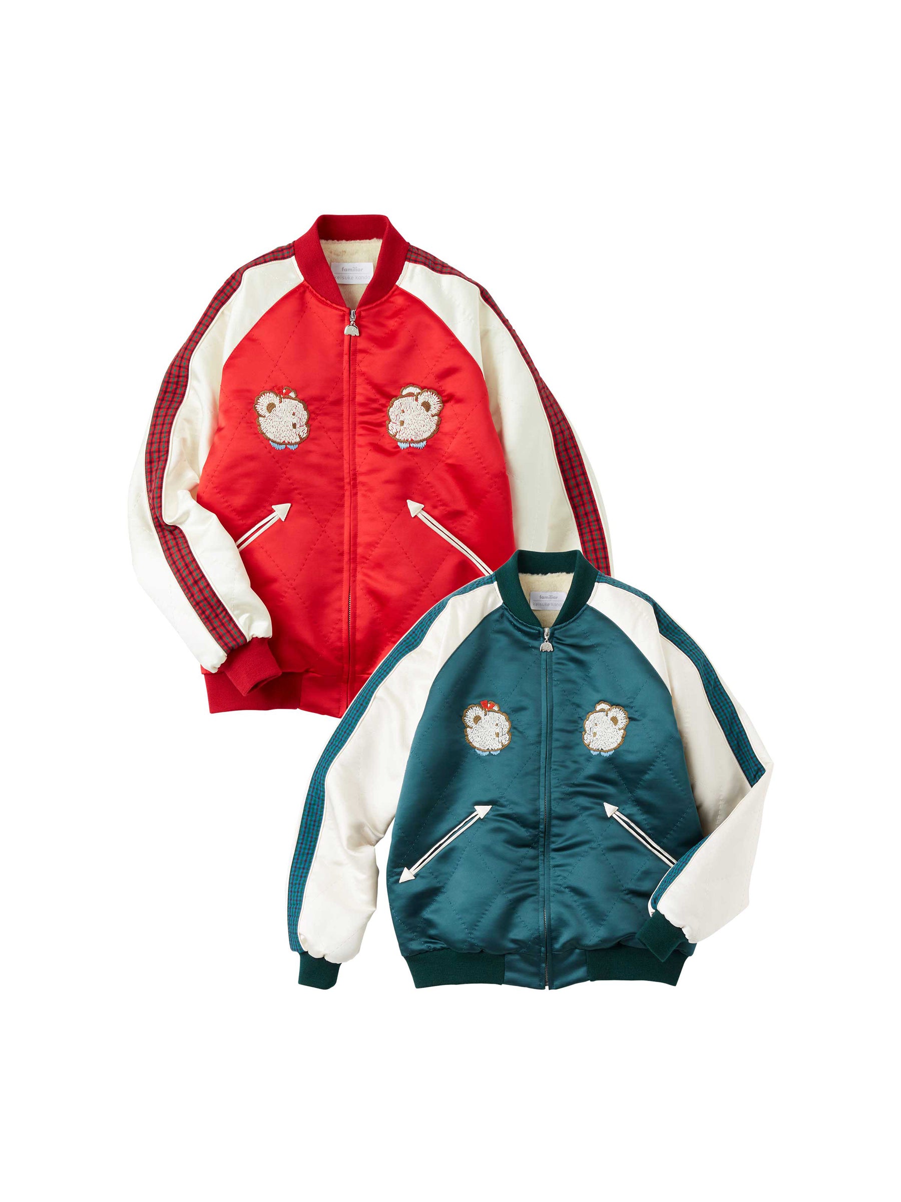 【受注販売】ファミちゃんとリンゴの木のスカジャン〈keisuke kanda × familiar〉
