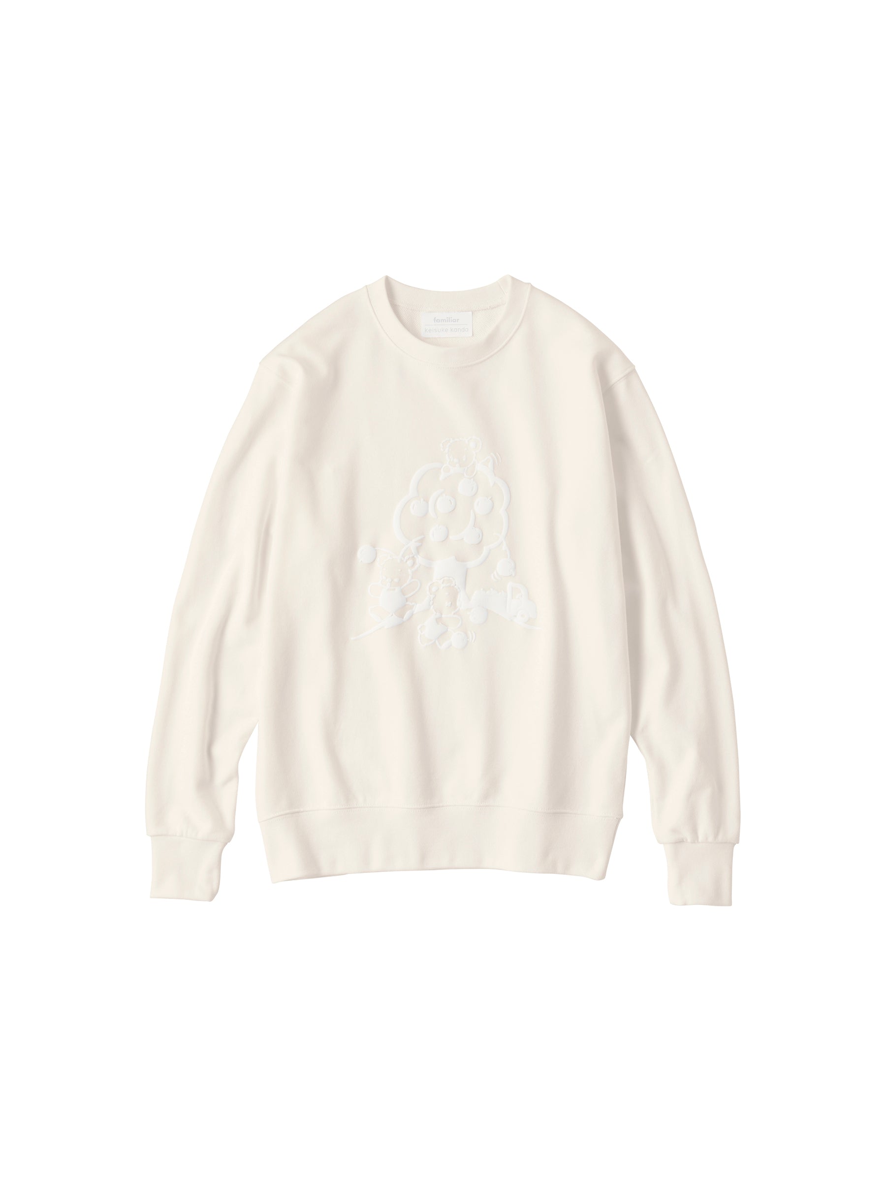 【受注販売】立体プリントのトレーナー（りんご）〈keisuke kanda × familiar〉