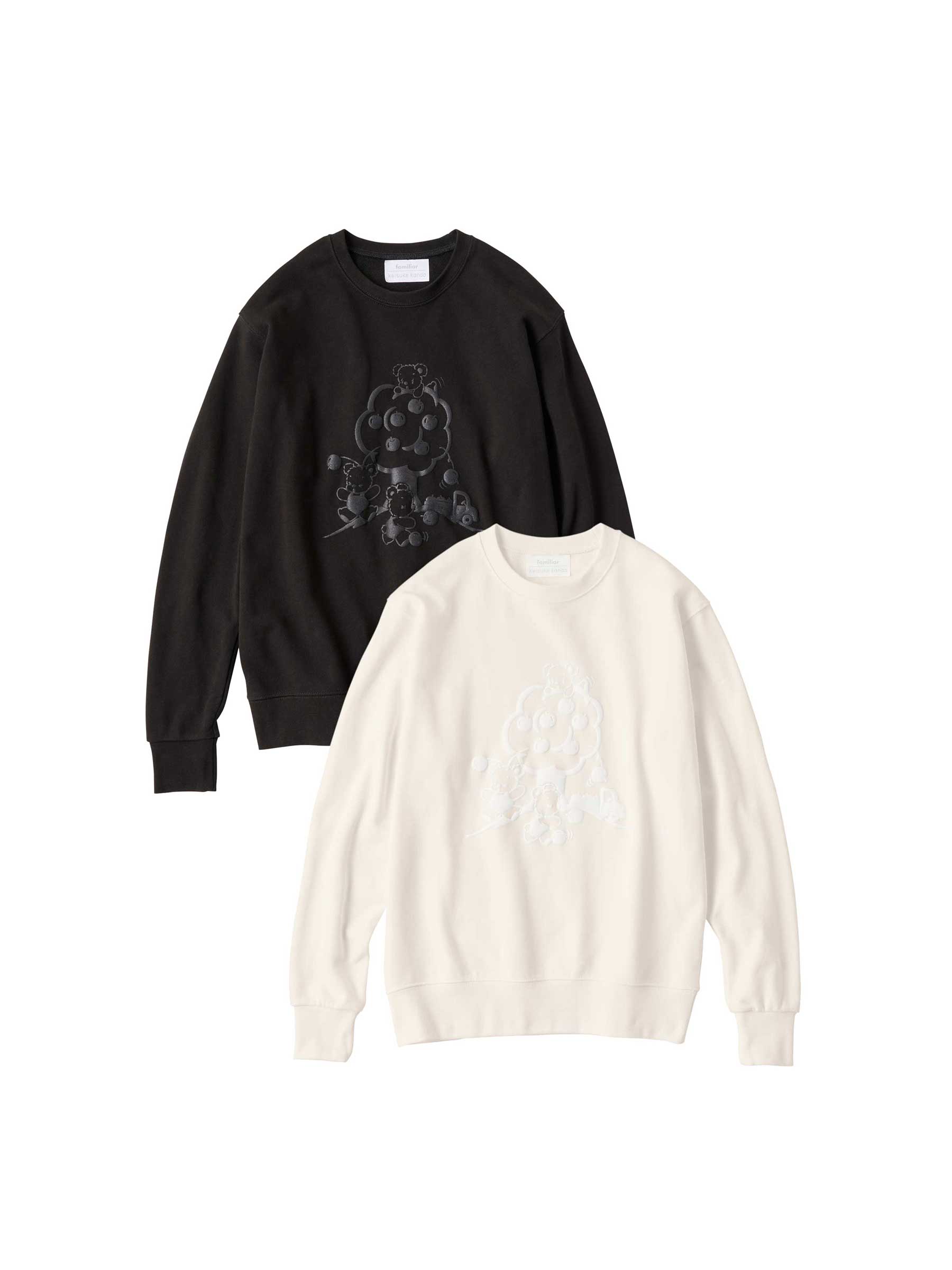 【受注販売】立体プリントのトレーナー（りんご）〈keisuke kanda × familiar〉