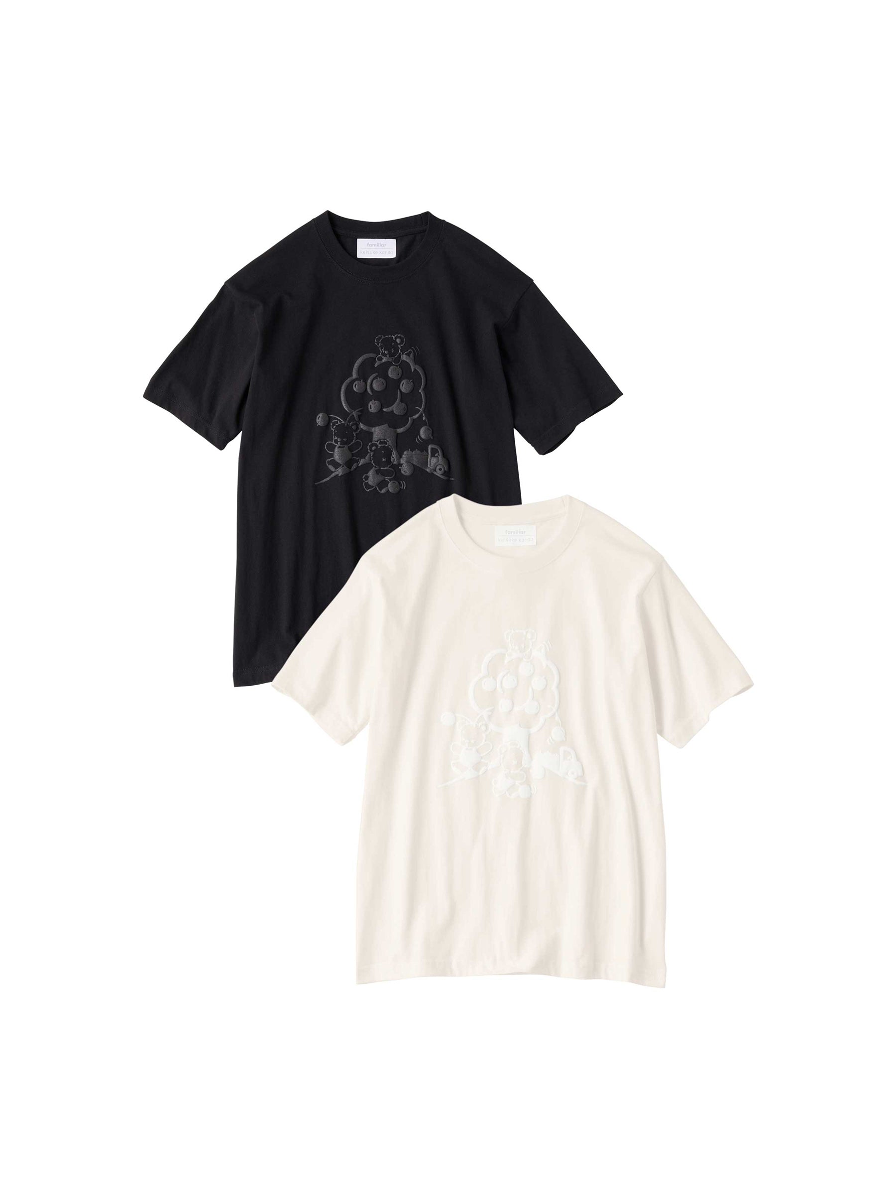 【受注販売】立体プリントのTシャツ（りんご）〈keisuke kanda × familiar〉