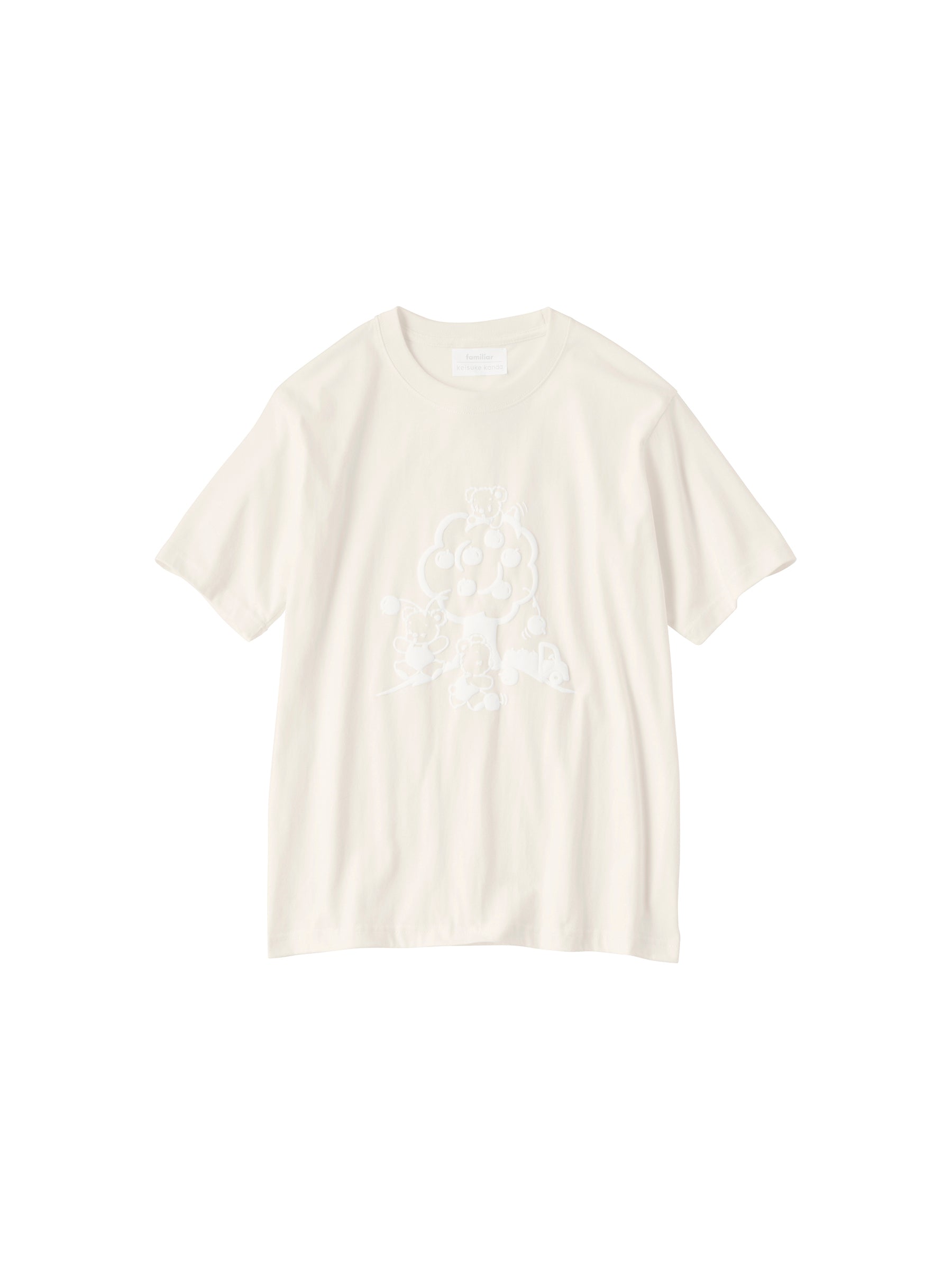 【受注販売】立体プリントのTシャツ（りんご）〈keisuke kanda × familiar〉
