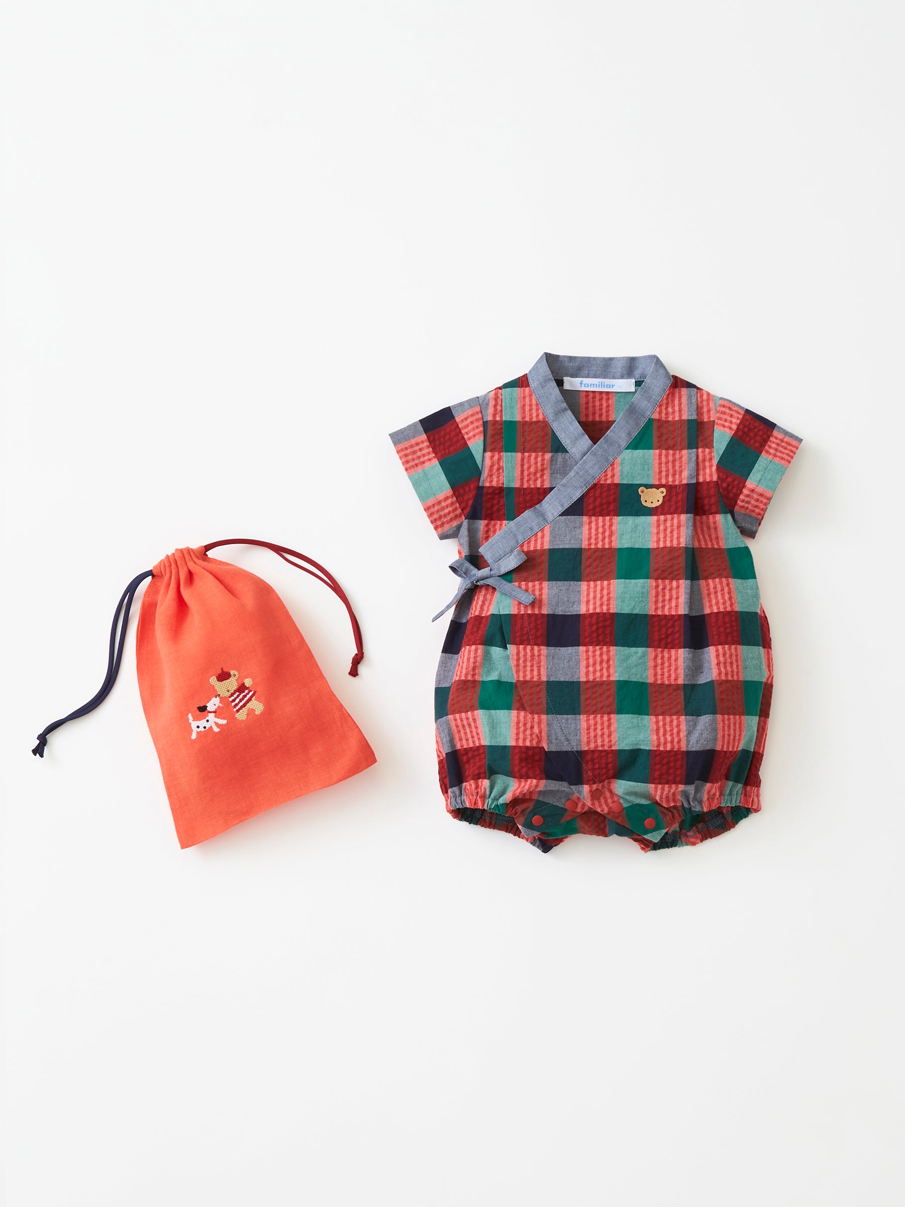 【美品】familiar 赤 チェック柄70cmロンパース(定価18150円) Familiar 赤いチェック柄ロンパース 70 ファミちゃん - メルカリ