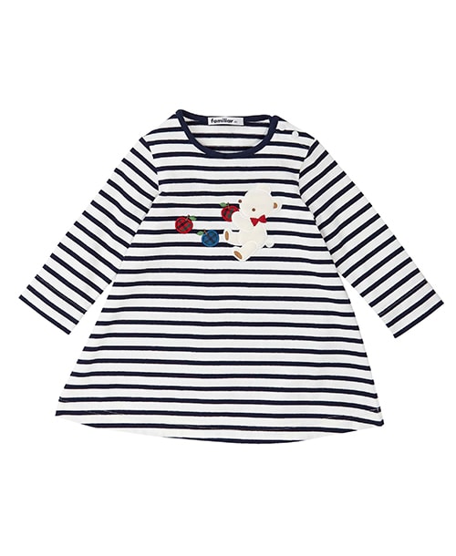 ファミリア  110 2点セット　リバーシブルワンピース　ボーダートップスキッズ服女の子用(90cm~)