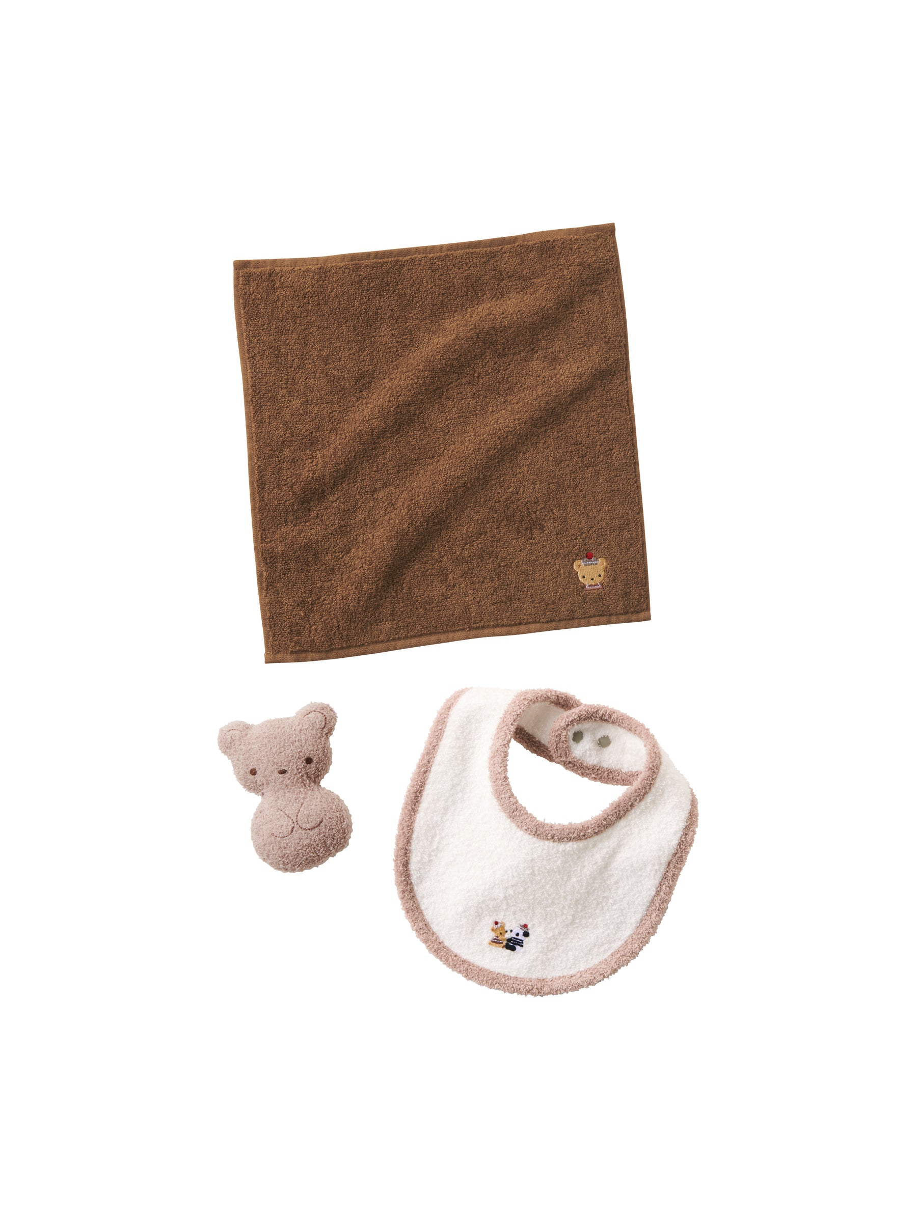 双子の出産祝い人気おすすめ|familiar(ファミリア)スタイとマスコットとタオルハンカチのセット